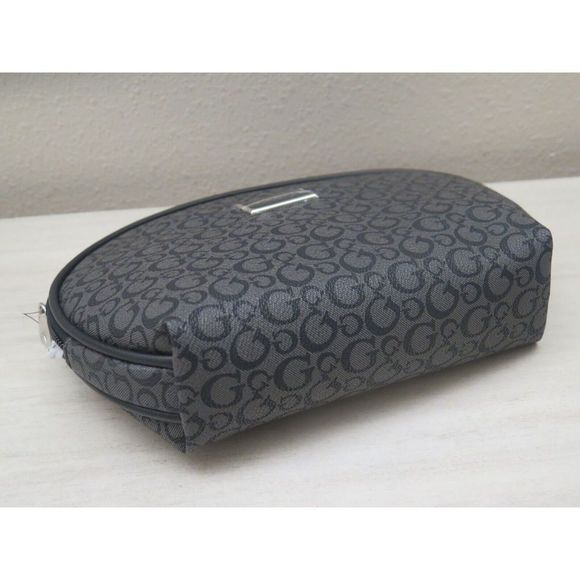 Guess T7960964 Coal Signature Print Rhodes Travel Cosmetic Make-Up Pouch Bag - Picture 7 of 9
